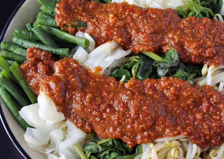 Cara Gampang Membuat Pecel kacang panjang yang Lezat